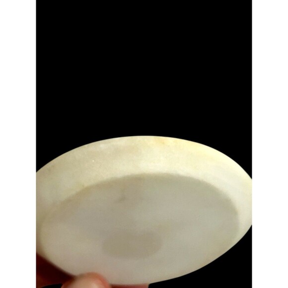 Vtg Alabaster & Mother Of Pearl Taj Mahal Trinket Plate Coaster 3" No Cracks - Picture 3 of 5